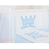 Beistellbett FABIO mit Matratze und Bettwäsche Set - Little Prince/Princess blau