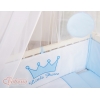 Beistellbett FABIO mit Matratze und Bettwäsche Set - Little Prince/Princess blau
