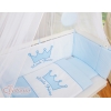 Beistellbett FABIO mit Matratze und Bettwäsche Set - Little Prince/Princess blau