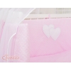 Beistellbett mit Bettwäsche und Matratze- Hängende Herzen Rosa-Punktumster