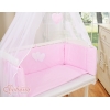 Beistellbett mit Bettwäsche und Matratze- Hängende Herzen Rosa-Punktumster