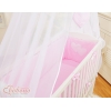 Beistellbett mit Bettwäsche und Matratze- Hängende Herzen Rosa-Punktumster