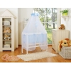 Beistellbett mit Matratze und Bettwäsche Set - Hängende Herzen blau