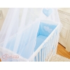 Beistellbett mit Matratze und Bettwäsche Set - Hängende Herzen blau