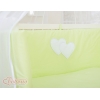 Beistellbett mit Matratze und Bettwäsche Set - Hängende Herzen grün