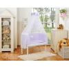 Beistellbett mit Matratze und Bettwäsche Set - Hängende Herzen lila