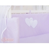 Beistellbett mit Matratze und Bettwäsche Set - Hängende Herzen lila