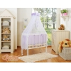 Beistellbett mit Matratze und Bettwäsche Set - Hängende Herzen lila