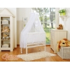 Beistellbett mit Himmel Matratze und Bettwäsche Set - Hängende Herzen weiß