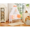 Beistellbett mit Matratze und Bettwäsche Set - Little Prince/Princess pfirsich