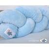 Bettschlange Zopfmuster minky 180cm - Kopfschutz für Babybett Jungs blau
