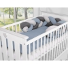 Bettschlange Bettumrandung - Kopfschutz für Babybett- pastellblau- grau - anthrazit
