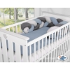 Bettschlange Bettumrandung - Kopfschutz für Babybett- pastellblau- grau - anthrazit