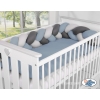 Bettschlange Bettumrandung - Kopfschutz für Babybett- pastellblau- grau - anthrazit