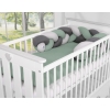 Bettschlange Geflochten - Kopfschutz für Babybett- pastellgrün- grau - anthrazit