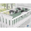 Bettschlange Geflochten - Kopfschutz für Babybett- pastellgrün- grau - anthrazit