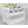Bettschlange Geflochten Zopf Babybett XXL- pastellblau- grau - anthrazit