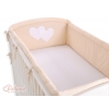Bettumrandung Babybett XXL- Hängende Herzen Beige-Punktmuster