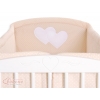 Bettumrandung Babybett XXL- Hängende Herzen Beige-Punktmuster