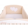 Bettumrandung Babybett XXL- Hängende Herzen Beige-Punktmuster