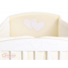 Bettumrandung Babybett XXL- Hängende Herzen creme
