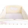 Bettumrandung Babybett XXL- Hängende Herzen creme