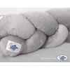 Bettumrandung Babybett Zopfmuster minky 180cm Kopfschutz für Kinderbett grau
