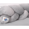 Bettumrandung Babybett Zopfmuster minky 180cm Kopfschutz für Kinderbett grau