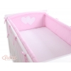 Bettumrandung Baby XXL - Hängende Herzen Rosa-Punktmuster