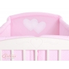 Bettumrandung Baby XXL - Hängende Herzen Rosa-Punktmuster