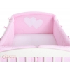 Bettumrandung Baby XXL - Hängende Herzen Rosa-Punktmuster