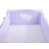 Bettumrandung XXL für Babybett - Hängende Herzen lila