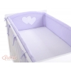 Bettumrandung XXL für Babybett - Hängende Herzen lila