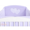 Bettumrandung XXL für Babybett - Hängende Herzen lila