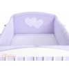 Bettumrandung XXL für Babybett - Hängende Herzen lila