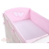 Bettumrandung XXL für Gitterbett- Hängende Herzen rosa