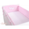 Bettumrandung XXL für Gitterbett- Hängende Herzen rosa