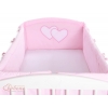 Bettumrandung XXL für Gitterbett- Hängende Herzen rosa