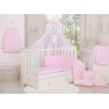 Bettwäsche Babybett 5-tlg mit Moskitonetz Kopfschutz gesteppt- rosa