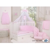 Bettwäsche Babybett 5-tlg mit Moskitonetz Kopfschutz gesteppt- rosa