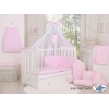 Bettwäsche Babybett 5-tlg mit Moskitonetz Kopfschutz gesteppt- rosa