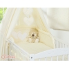 Bettwäsche Babybett Set 11-tlg mit Himmel - Hängende Herzen creme