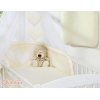 Bettwäsche Babybett Set 11-tlg mit Himmel - Hängende Herzen creme
