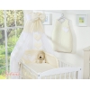 Bettwäsche Babybett Set 11-tlg mit Himmel - Hängende Herzen creme