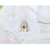 Bettwäsche Set 11-tlg mit Himmel für Babybett - Hängende Herzen weiß