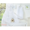 Bettwäsche Set 11-tlg mit Himmel für Babybett - Hängende Herzen weiß
