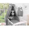 Baby Bettset 11-tlg mit Himmel - Hängende Herzen anthrazit