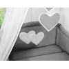 Baby Bettset 11-tlg mit Himmel - Hängende Herzen anthrazit