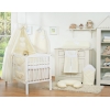 Bettwäsche Set 11-tlg mit Himmel für Kinderbett - Hängende Herzen creme