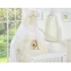 Bettwäsche Set 11-tlg mit Himmel für Kinderbett - Hängende Herzen creme